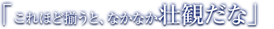 「これほど揃うと、なかなか壮観だな」