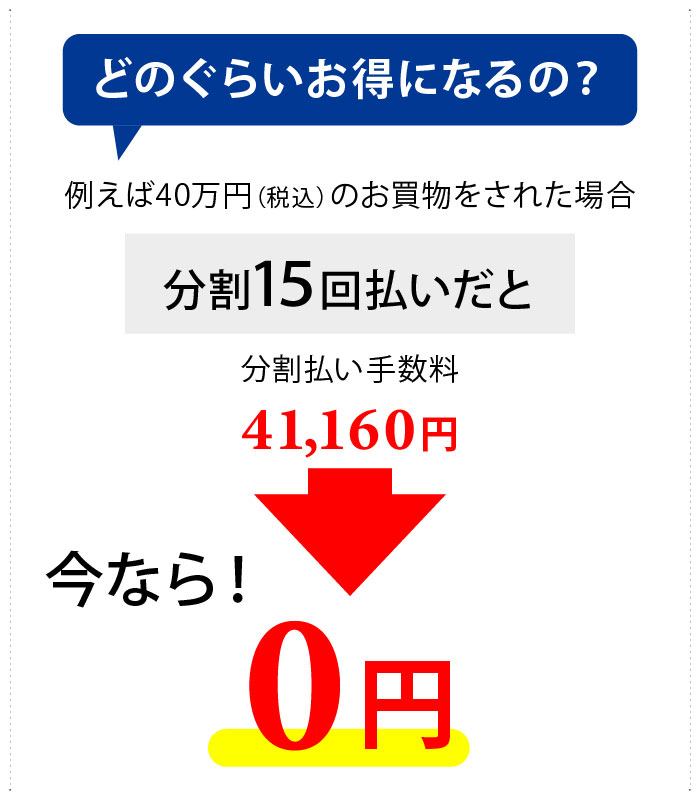 エムアイカードプラス 分割手数料無料キャンペーン 例えばのイラスト
