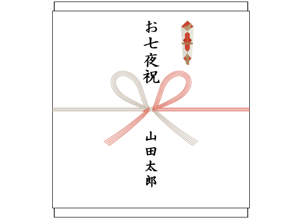 お七夜のお祝いの熨斗(のし)紙、表書きの書き方、選び方