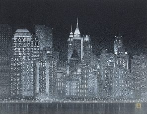 Night View －青と黒の響き－岩波昭彦展［ 日本画］ | アート