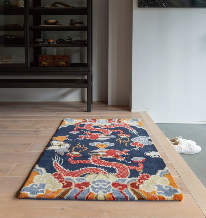 い出のひと時に、とびきりのおしゃれを！ チベタンラグ 龍 鳳凰 絨毯 ウール｜家具、インテリア ラグ一般