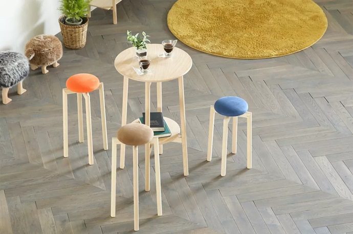 匠工芸＞マッシュルームスツール ～愛着のある布地をスツールに