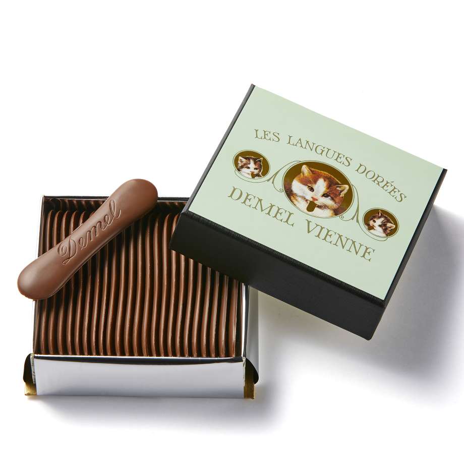 ＜デメル＞ソリッドチョコ猫ラベル（ミルク）