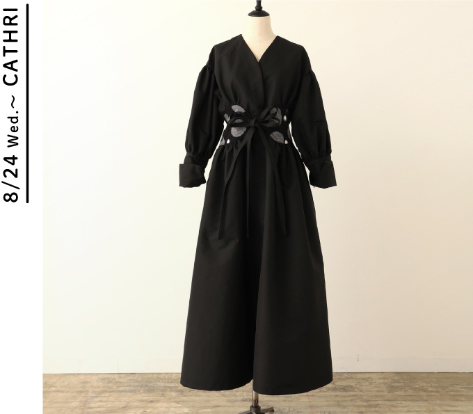 先行予約＜カスリ＞CATHRI DOT DRESS COAT