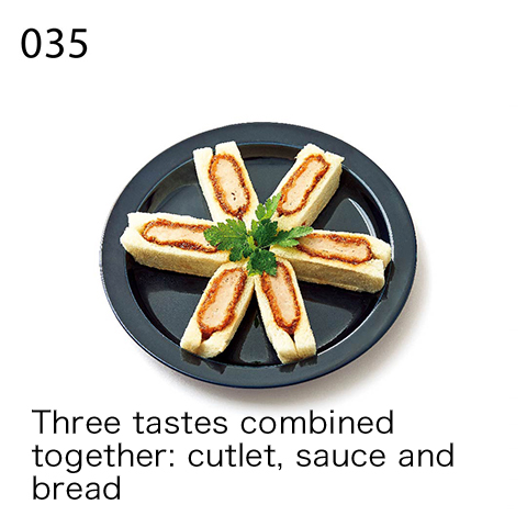 Three tastes combined together: cutlet, sauce and bread