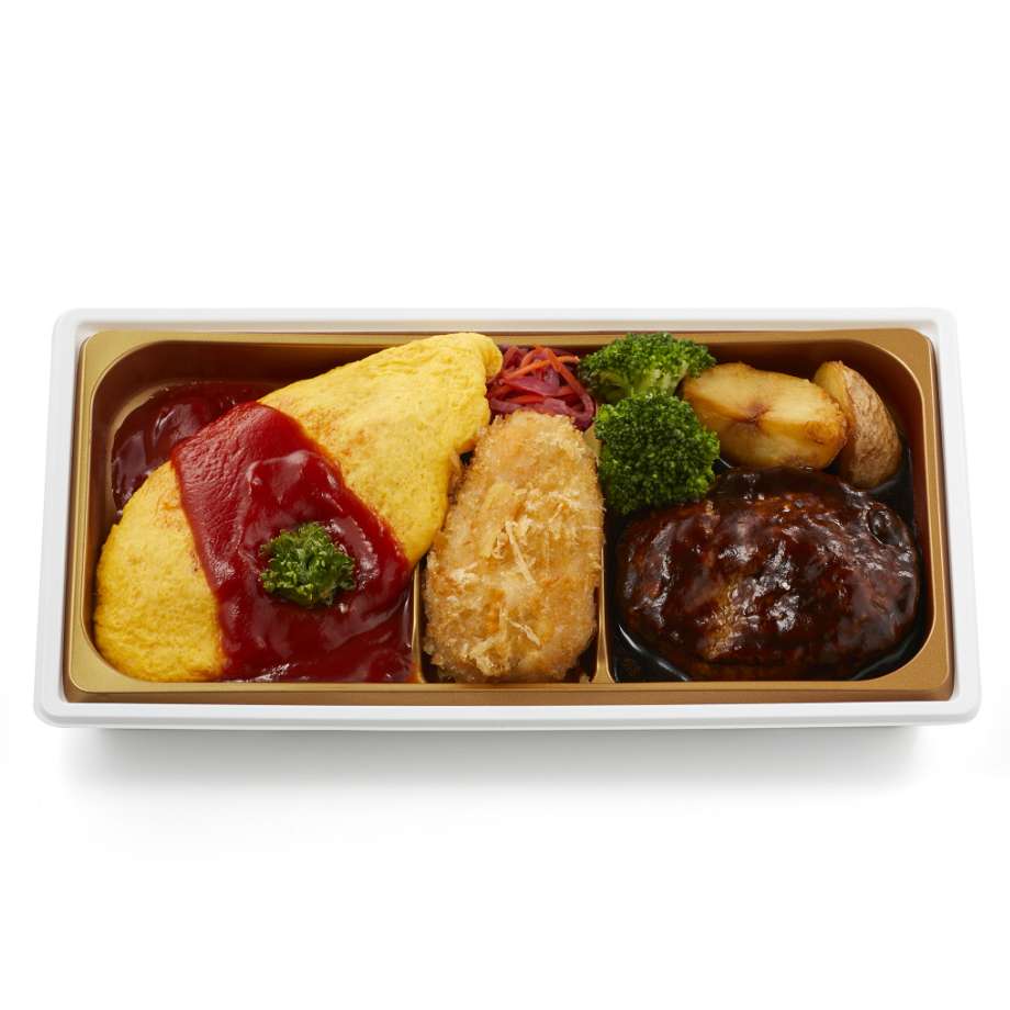 ＜リッチクリームコロッケ東京＞デミグラスビーフハンバーグ＆リッチクリームコロッケのオムライス御膳