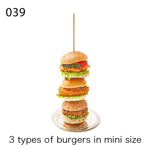 3 types of burgers in mini size