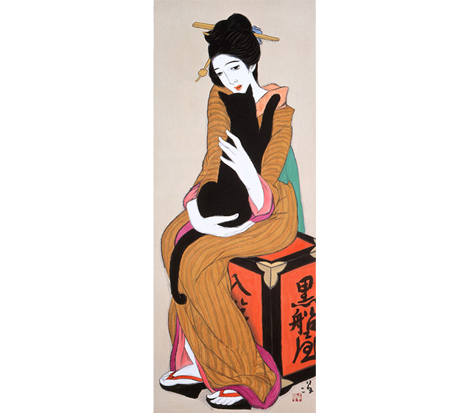 竹久夢二 「黒船屋」復刻木版画