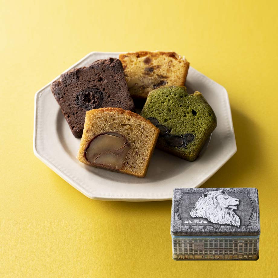 4種類のケーキを詰め合わせた、ライオン缶のセット