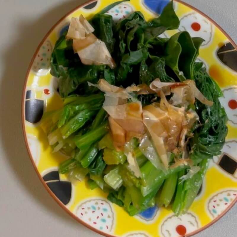 完全なる無水のほうれん草のお浸し