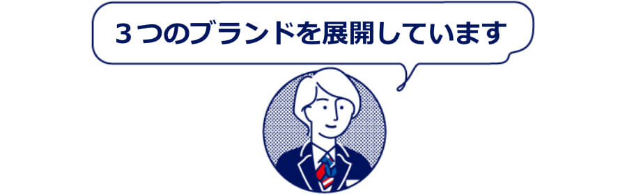 ３つのブランドを展開しています