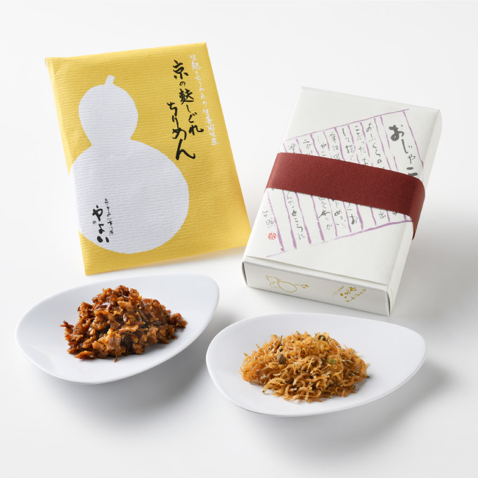 ＜祇園やよい＞左：京の麩しぐれちりめん 右：おじゃこ
