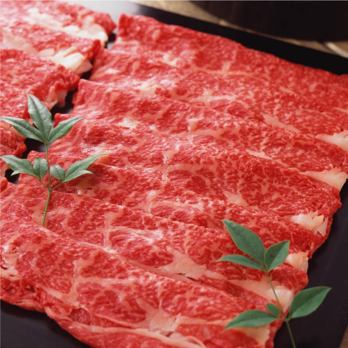 ＜精肉の二幸＞鹿児島県産黒牛 肩ロースすき焼き 焼肉用
							