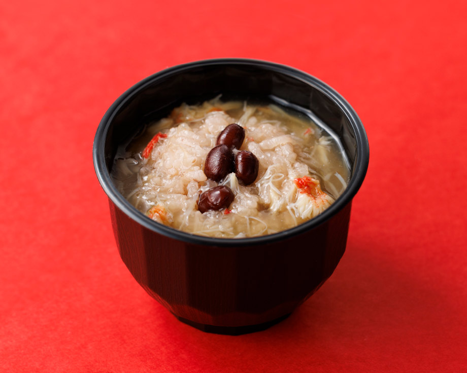＜なだ万厨房＞赤飯スープ蒸し蟹あんかけ 各日10点限り 621円（1人前）
