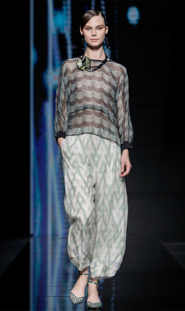 GIORGIO ARMANI/ジョルジオ アルマーニシフォンブラウンシャツ