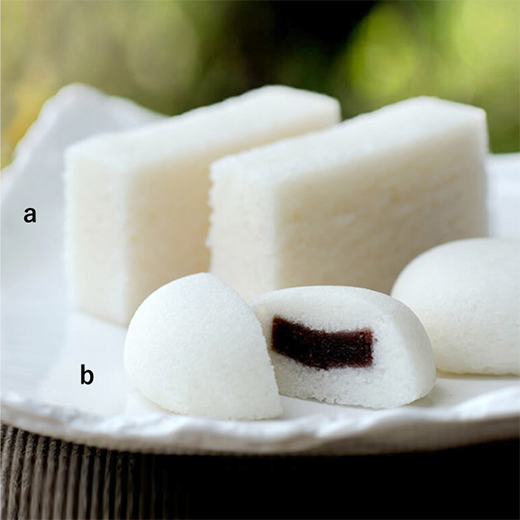 ＜鹿児島/かるかん元祖 明石屋＞
a.かるかん b.かるかん饅頭