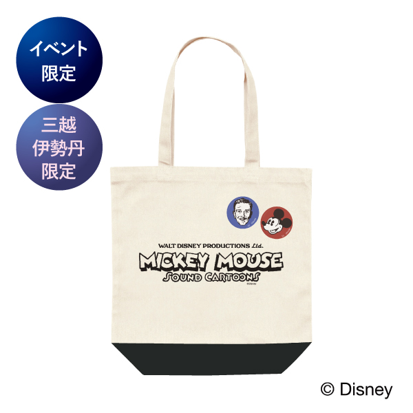 ［三越伊勢丹限定］ Mickey Mouse/缶バッジ付きトートバッグ