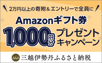 三越伊勢丹ふるさと納税　Amazonギフト券1,000円分プレゼントキャンペーン10月22日(日)午後11時59分まで	