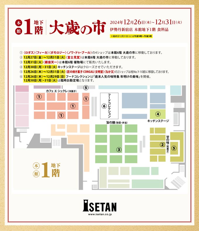 本館地下1階 食料品MAP