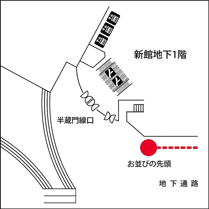 開店前のお並び場所はこちら