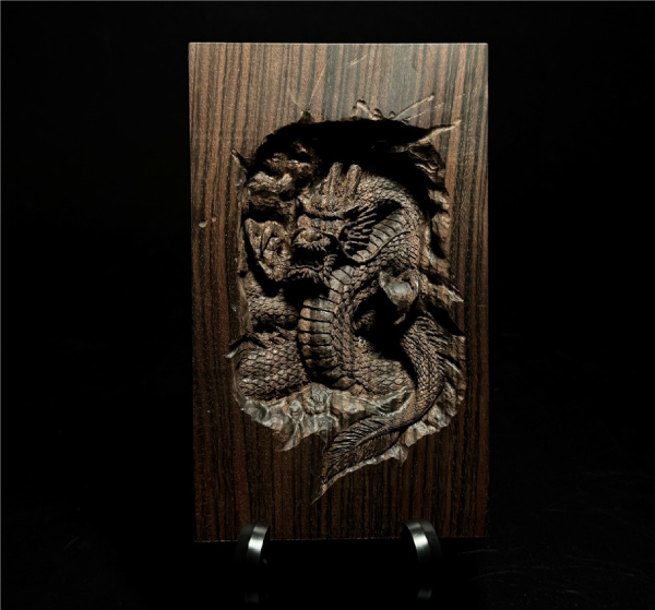 ＜上原工芸＞黒檀彫刻/沖縄県　坐龍
