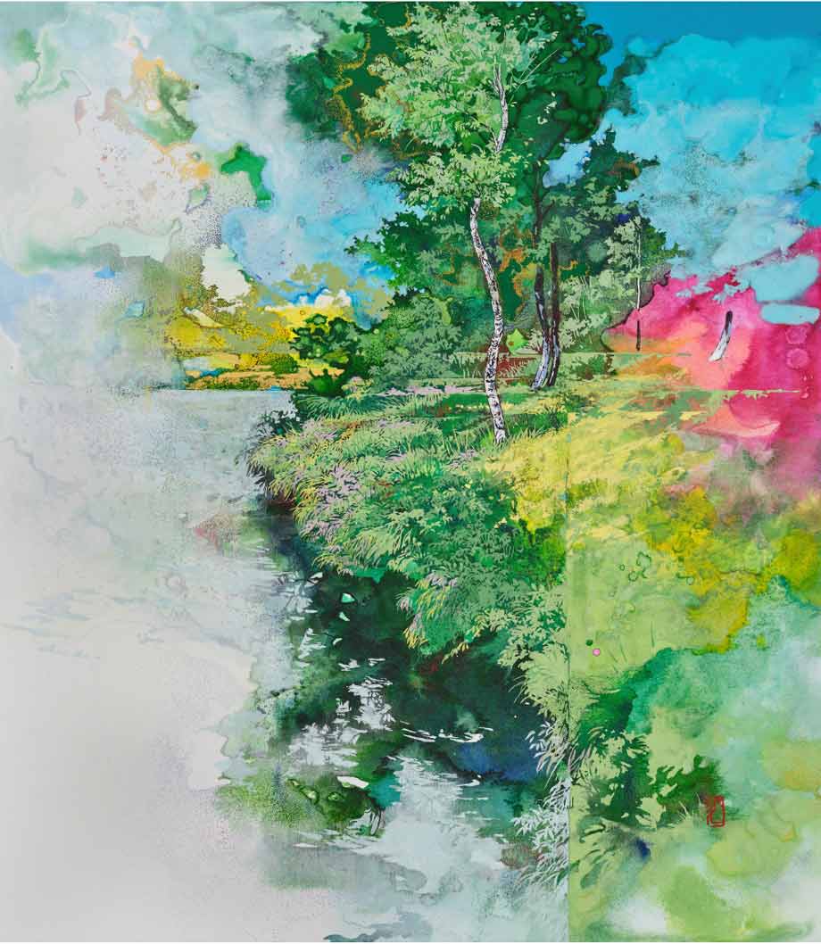長谷川喜久「colors-Is」　1,100,000円（紙本岩彩／53×45.5cm）